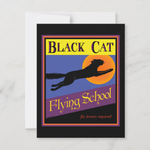 Black Cat Flying School Aangepaste Uitnodigingen