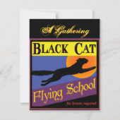 Black Cat Flying School Aangepaste Uitnodigingen (Voorkant)