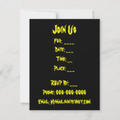 Black Cat Flying School Aangepaste Uitnodigingen (Achterkant)