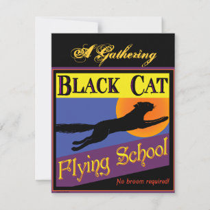 Black Cat Flying School Aangepaste Uitnodigingen