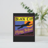 Black Cat Flying School Carte de voeux Halloween (Debout devant)