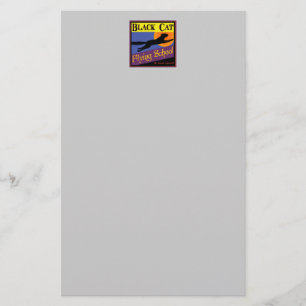 Black Cat Flying School Halloween papeterie