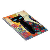 Black Cat Folk Art Notitieboek (Rechterzijde)