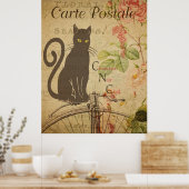 Black Cat  Frans Briefkaart Poster (Keuken)