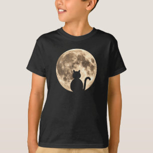 Black Cat Full Moon Silhouette T-shirt