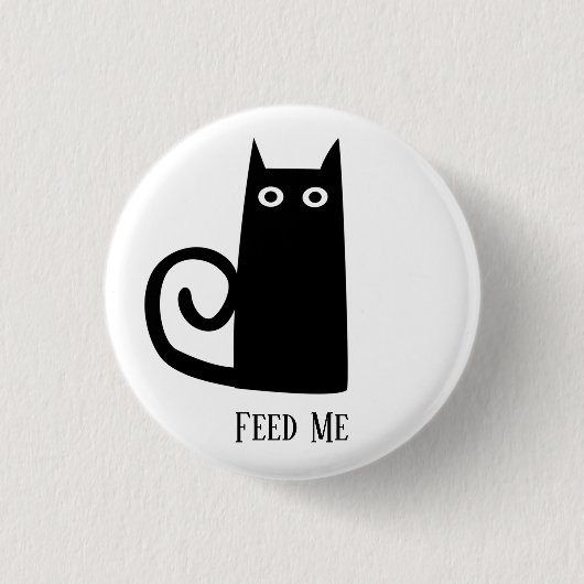 Black Cat Funny Ronde Button 3,2 Cm (Voorkant)