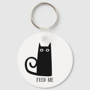 Black Cat Funny Sleutelhanger
