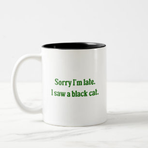 Black Cat Funny Tweekleurige Koffiemok
