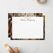 Black Cat gepersonaliseerde naam herfst Notitiekaartje (Voorkant / Achterkant in situ)