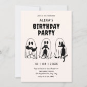 black Cat ghost birthday Kaart (Voorkant)