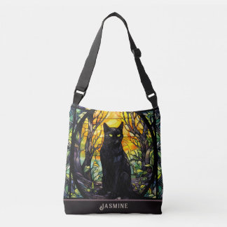 Black Cat Glas in lood Geel Crossbody Tas