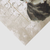 Black Cat Gold French Script Gold Lijst  Tissuepapier (Detail)