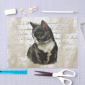 Black Cat Gold French Script Gold Lijst  Tissuepapier (Craft)