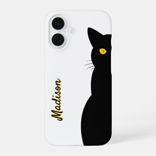 BLACK CAT Golden Eyes  iPhone 16 Hoesje (Achterkant)