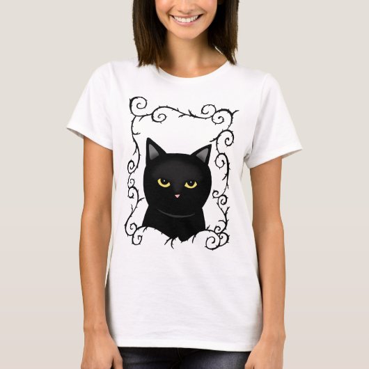 Black Cat Gothic Black cat lover Halloween Horror T-shirt (Voorkant)