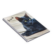 Black Cat Green Eyes Art Portrait Journal (Côté Droit)