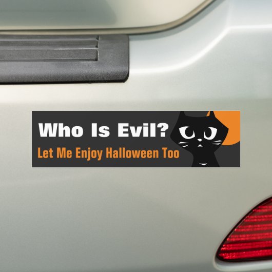 Black Cat Halloween Bumpersticker (Op auto)