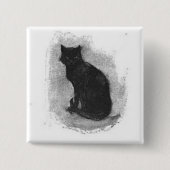 Black Cat Halloween Button (Voorkant)
