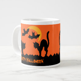 Black Cat Halloween Cat Fight Grote Koffiekop