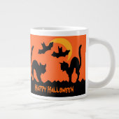 Black Cat Halloween Cat Fight Grote Koffiekop (Rechts)