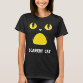 Black Cat Halloween Costume Idea Scaredy Cat Costu T-shirt (Voorkant)