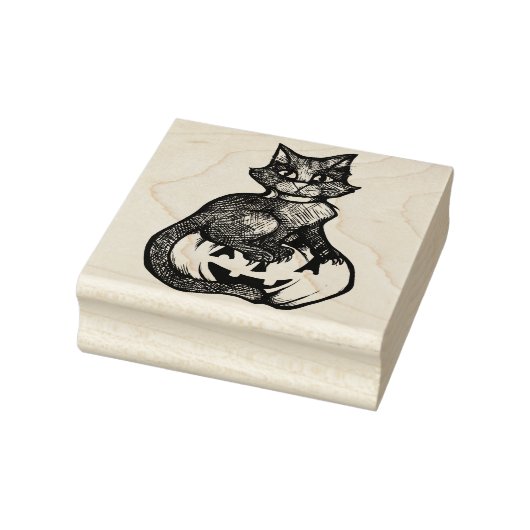 Black Cat Halloween Jack O lantaarn Rubberstempel (Stempel)