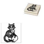 Black Cat Halloween Jack O lantaarn Rubberstempel (Gestempeld)