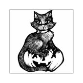 Black Cat Halloween Jack O lantaarn Rubberstempel (Afrduk)