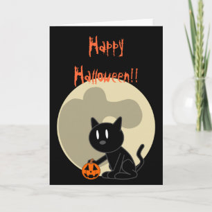 Black Cat Halloween-kaart Kaart