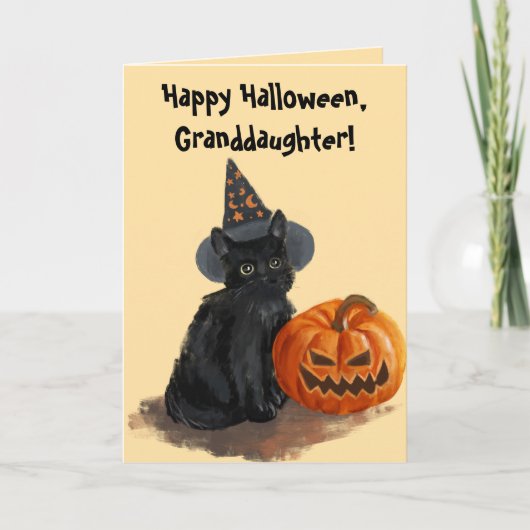 BLACK CAT HALLOWEEN KAART VOOR KLEINDOCHTER (Voorkant)