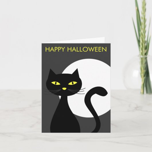 Black Cat Halloween-kaarten Kaart (Voorkant)