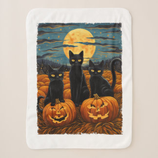 Black Cat Halloween Kat Liefhebbers Sterrennacht K Sherpa Deken