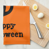 Black Cat Halloween Kitchen Towel Theedoek (Quarter Fold)