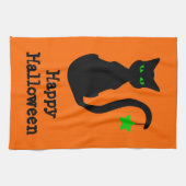 Black Cat Halloween Kitchen Towel Theedoek (Horizontaal)