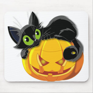 Black cat Halloween Kitten Clip art Muismat