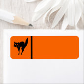 Black Cat Halloween Label-  achtergrond Etiket (Insitu)