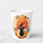 Black Cat Halloween Paper Cups Papieren Bekers (Achterkant)