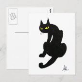 BLACK CAT HALLOWEEN PARTIJ BRIEFKAART (Voorkant / Achterkant)