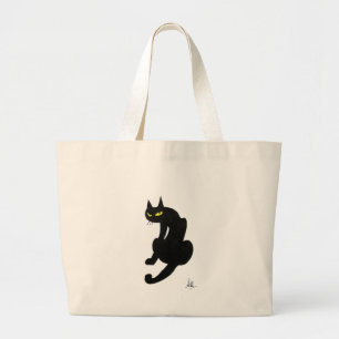 BLACK CAT HALLOWEEN PARTIJ GROTE TOTE BAG