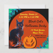 BLACK CAT HALLOWEEN PARTIJ KAART (Achterkant)