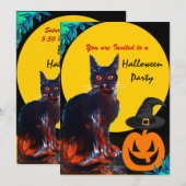 BLACK CAT HALLOWEEN PARTIJ KAART (Voorkant / Achterkant)