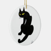 BLACK CAT HALLOWEEN PARTIJ KERAMISCH ORNAMENT (Rechts)