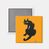 BLACK CAT HALLOWEEN PARTIJ MAGNEET (Voorkant / Achterkant)