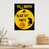 BLACK CAT HALLOWEEN PARTIJ POSTER (Keuken)