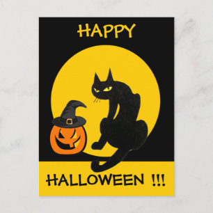 BLACK CAT HALLOWEEN PARTIJ UITNODIGING BRIEFKAART