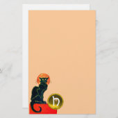 BLACK CAT HALLOWEEN PARTIJMONOGRAM BRIEFPAPIER (Voorkant / Achterkant)