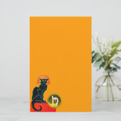 BLACK CAT HALLOWEEN PARTIJMONOGRAM BRIEFPAPIER (Staand voorkant)