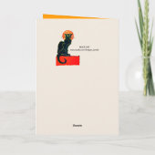 BLACK CAT HALLOWEEN PARTIJMONOGRAM KAART (Achterkant)