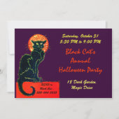 BLACK CAT HALLOWEEN PARTIJMONOGRAM KAART (Achterkant)