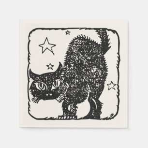 Black Cat Halloween Party Napkin Servet